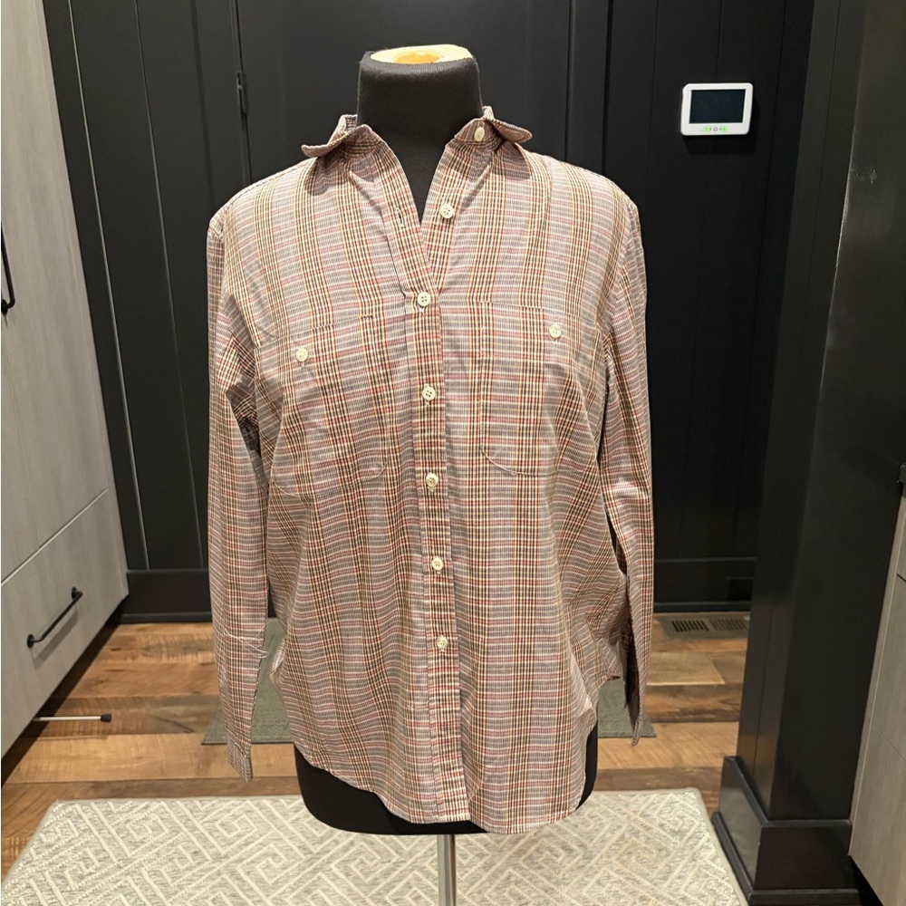Vintage Hunters Run Plaid Button Down Shirt Women’s Size 11 Made in Hong Kong